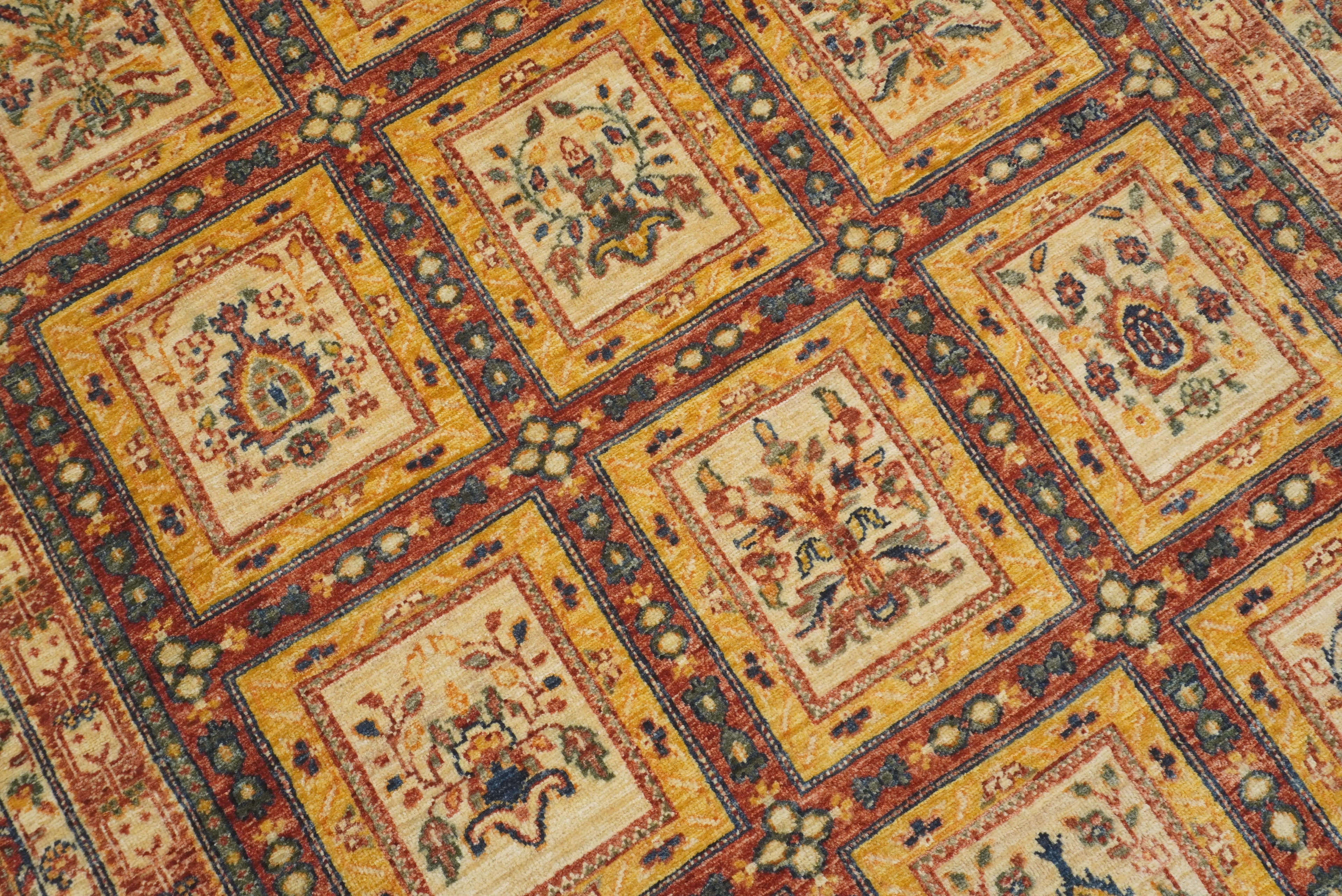 5x7 Beige Bakhtiar Afghan Hand-Knotted Wool Oriental Rug - Yildiz Rugs