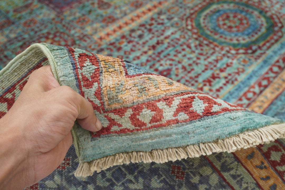 6x8 Blue Mamluk Turkish Hand Knotted Medallion Rug - Yildiz Rugs