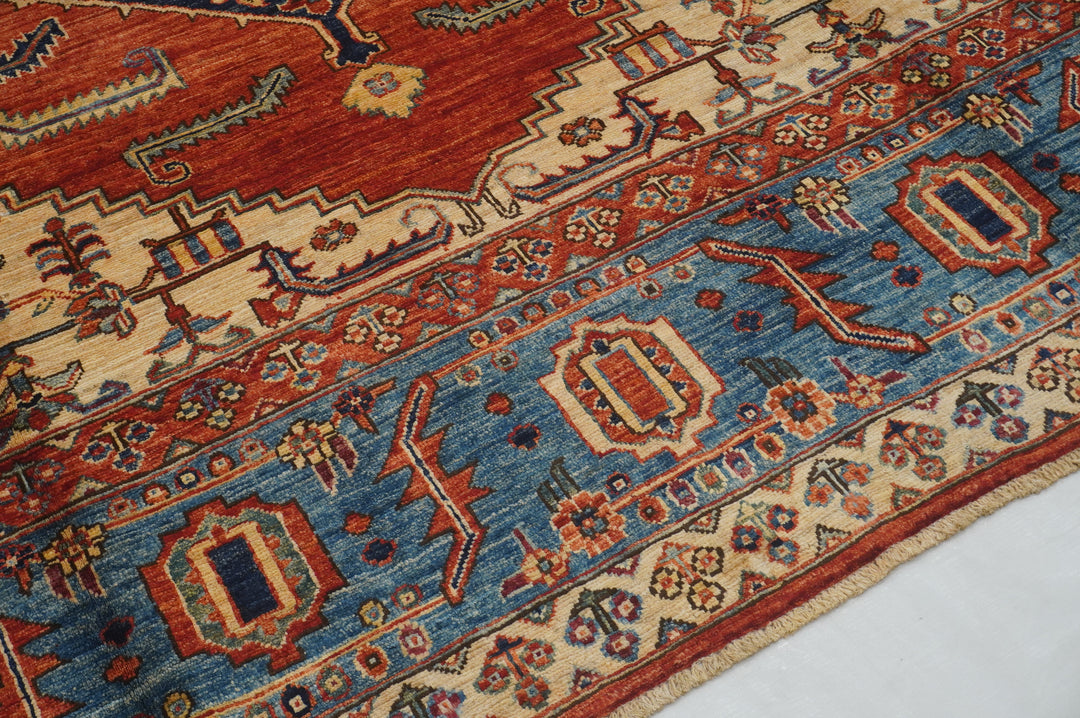 8x12 Red Heriz Afghan Hand Knotted Oriental Rug