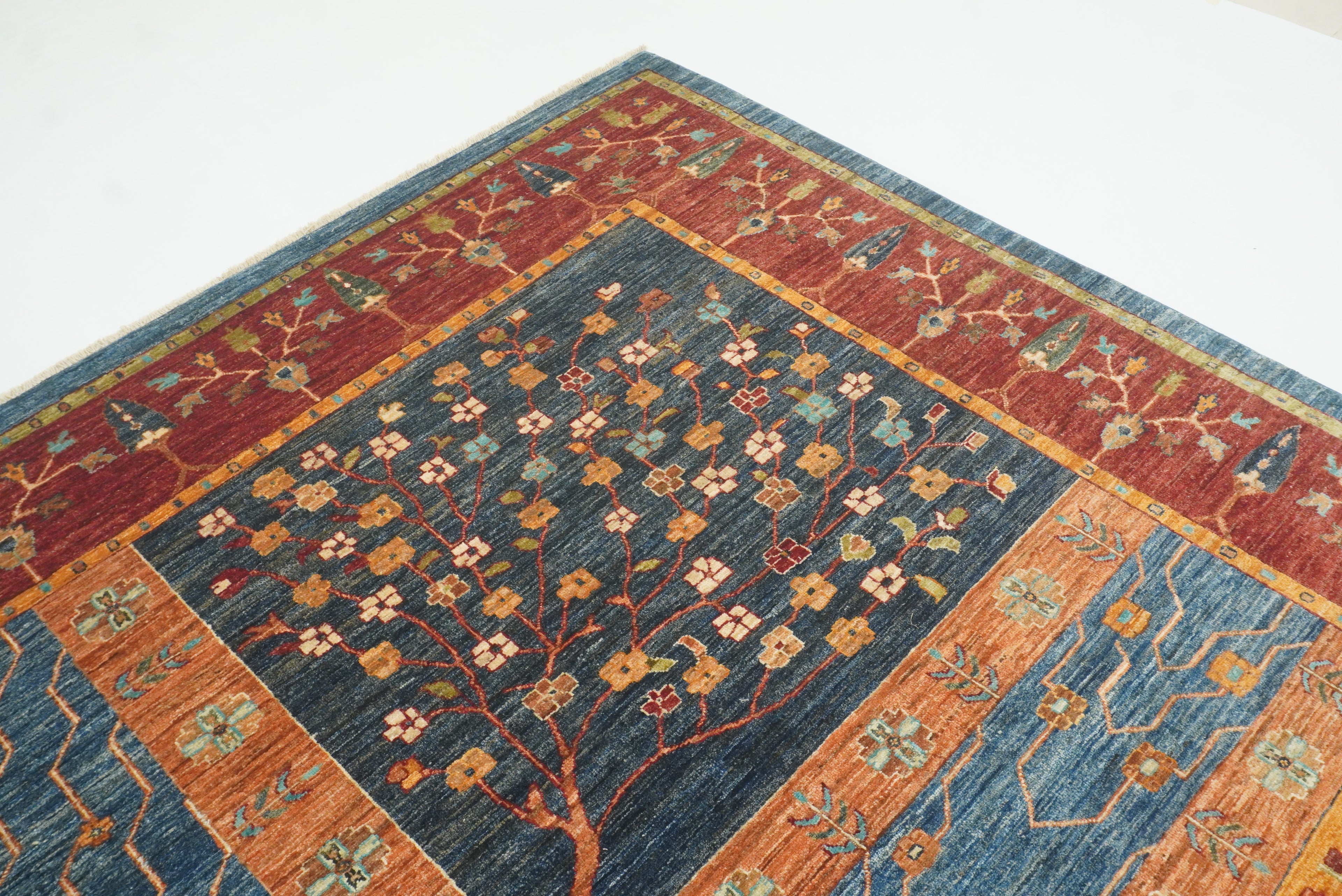 10x13 Afghan Bakhtiari Multicolor Hand-Knotted Oriental Rug - Yildiz Rugs