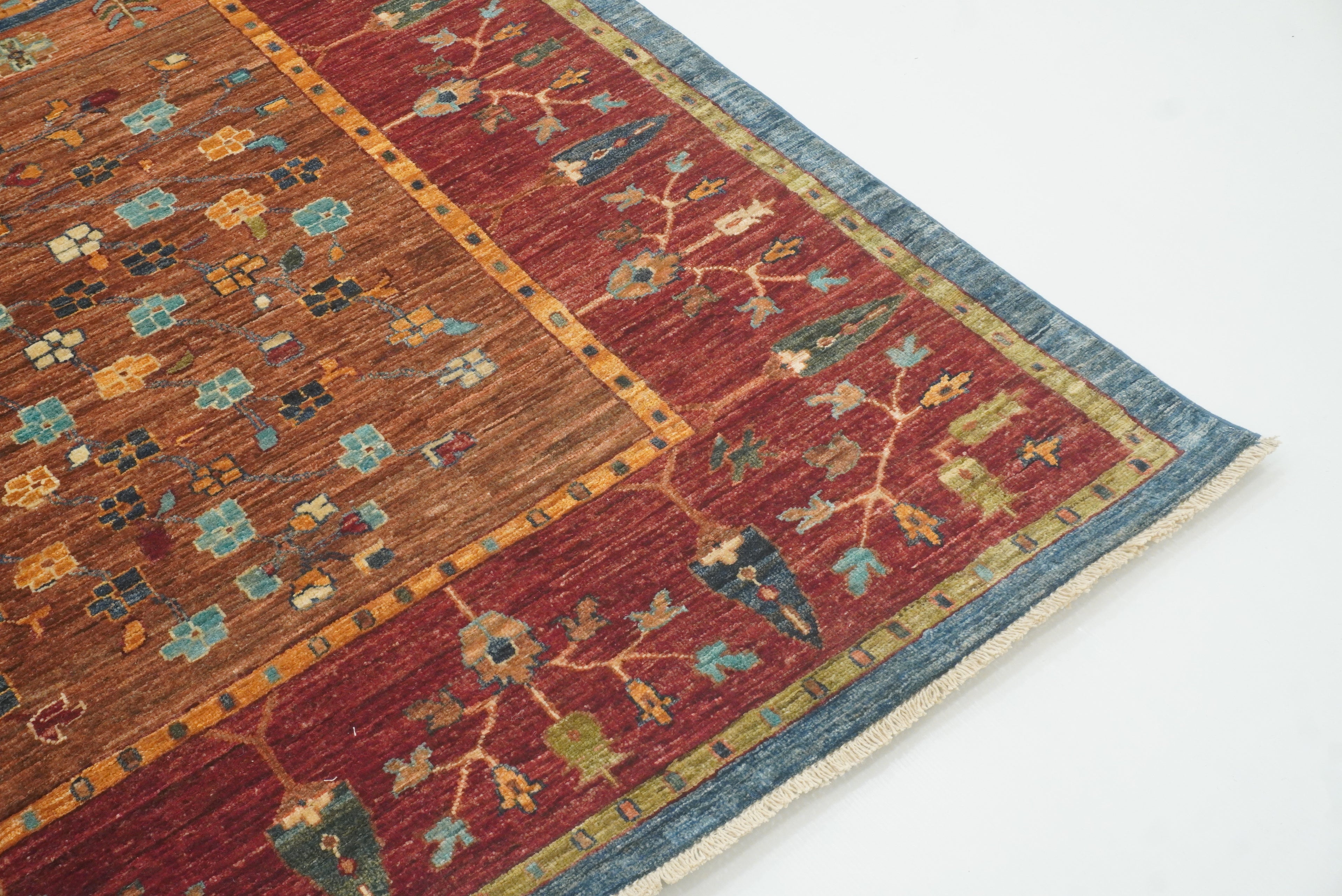10x13 Afghan Bakhtiari Multicolor Hand-Knotted Oriental Rug - Yildiz Rugs