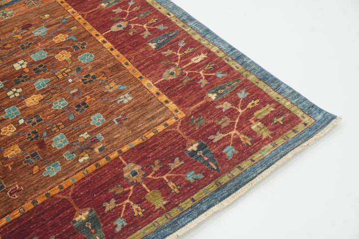 10x13 Afghan Bakhtiari Multicolor Hand-Knotted Oriental Rug - Yildiz Rugs