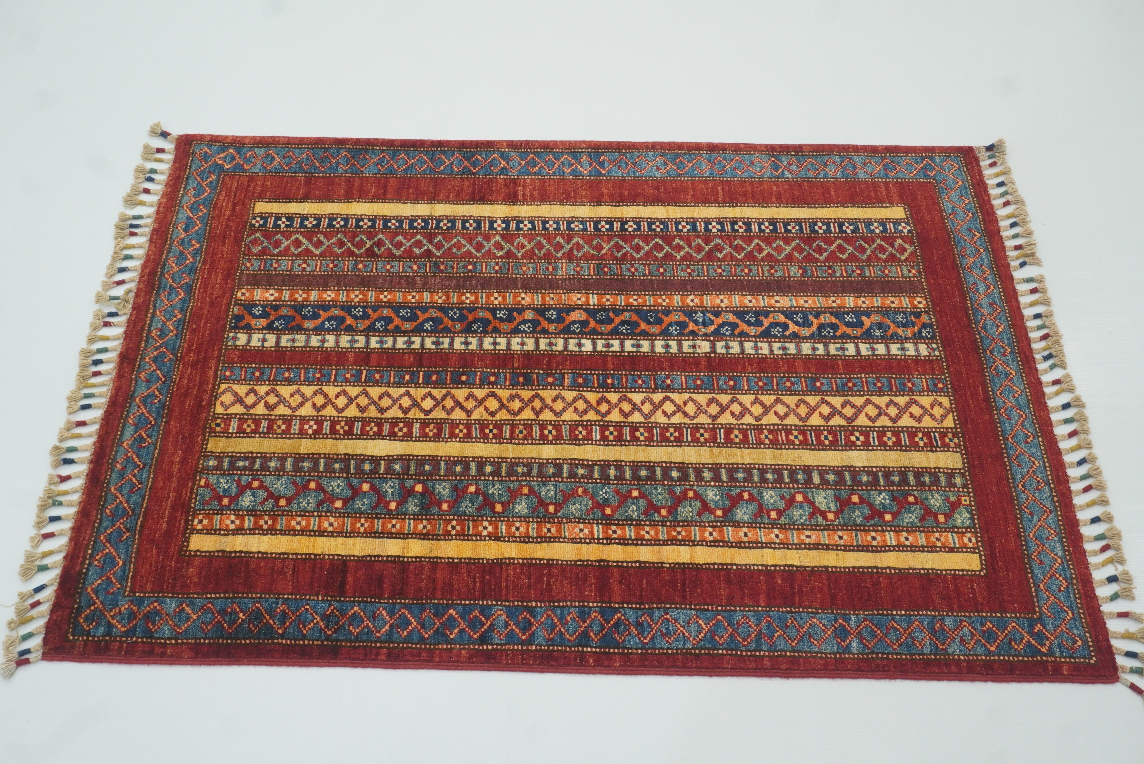 3x4 Red Turkish Style Hand knotted Wool Rug - Yildiz Rugs