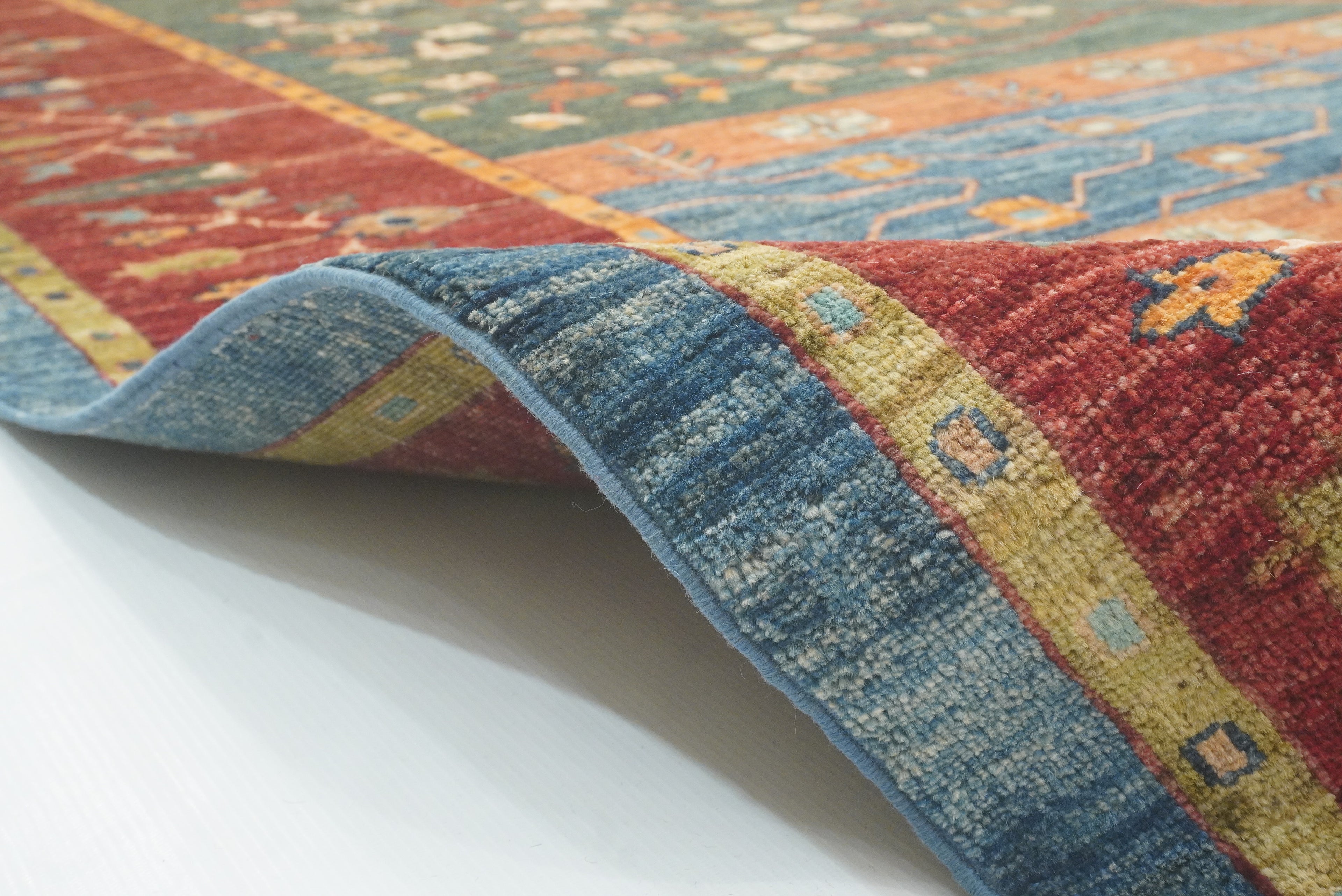 10x13 Afghan Bakhtiari Multicolor Hand-Knotted Oriental Rug - Yildiz Rugs