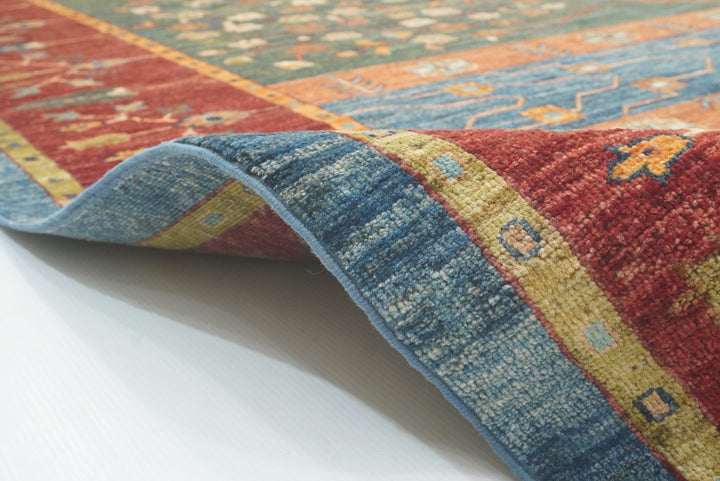 10x13 Afghan Bakhtiari Multicolor Hand-Knotted Oriental Rug - Yildiz Rugs
