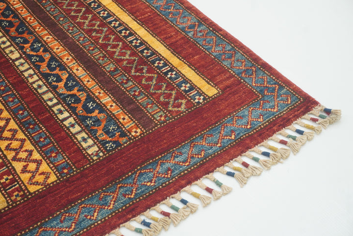 3x4 Red Turkish Style Hand knotted Wool Rug - Yildiz Rugs