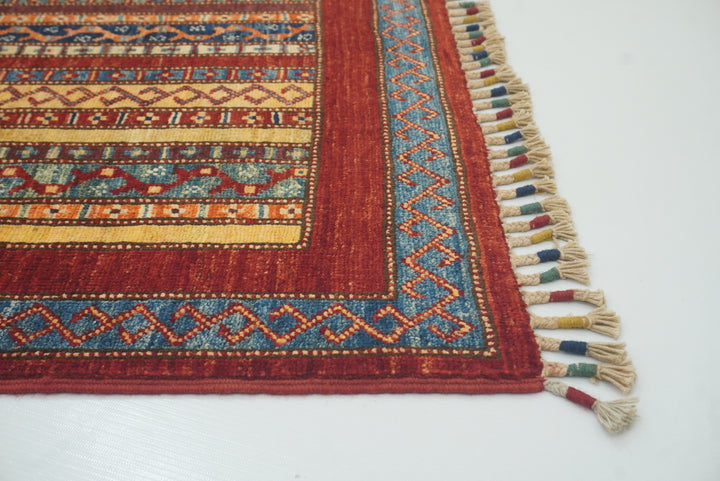 3x4 Red Turkish Style Hand knotted Wool Rug - Yildiz Rugs