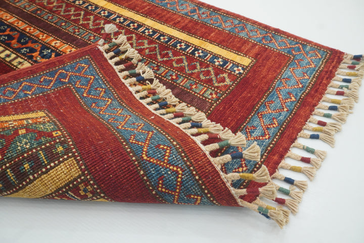 3x4 Red Turkish Style Hand knotted Wool Rug - Yildiz Rugs