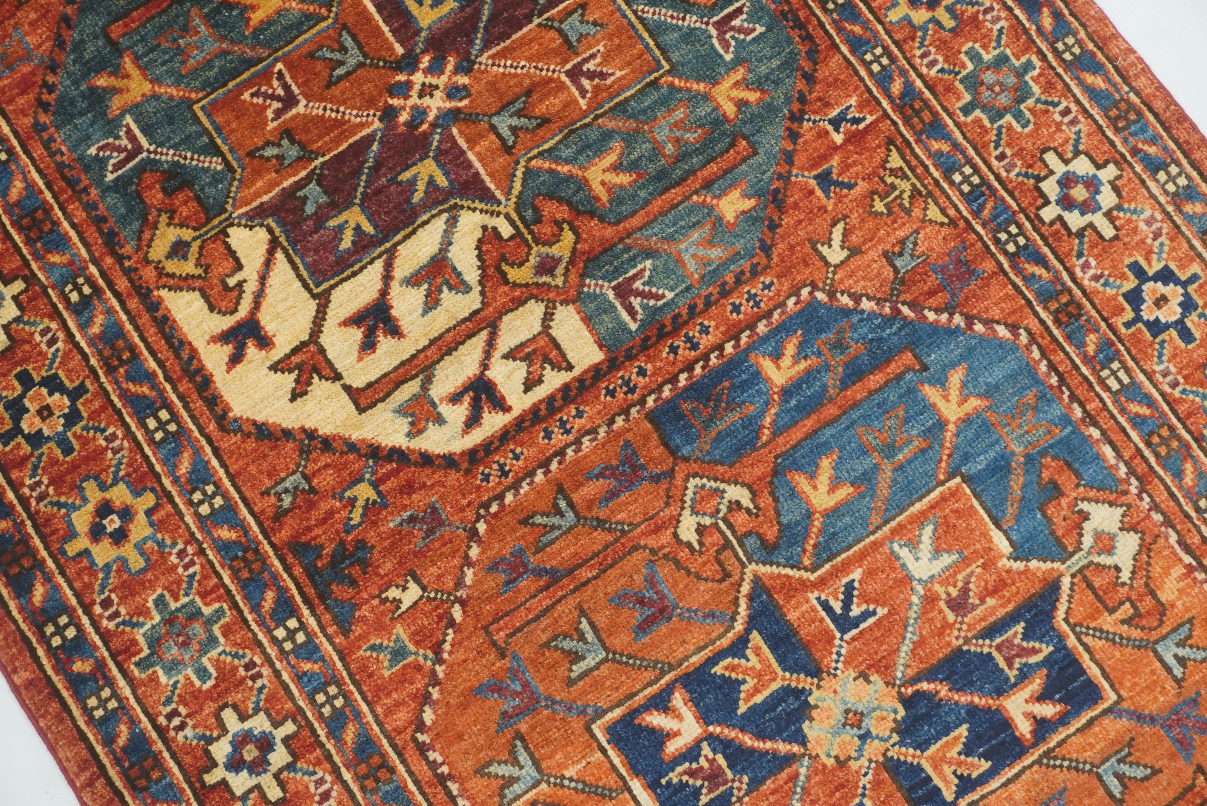 3x4 Red Ersari Hand Knotted Afghan Wool Oriental Rug - Yildiz Rugs