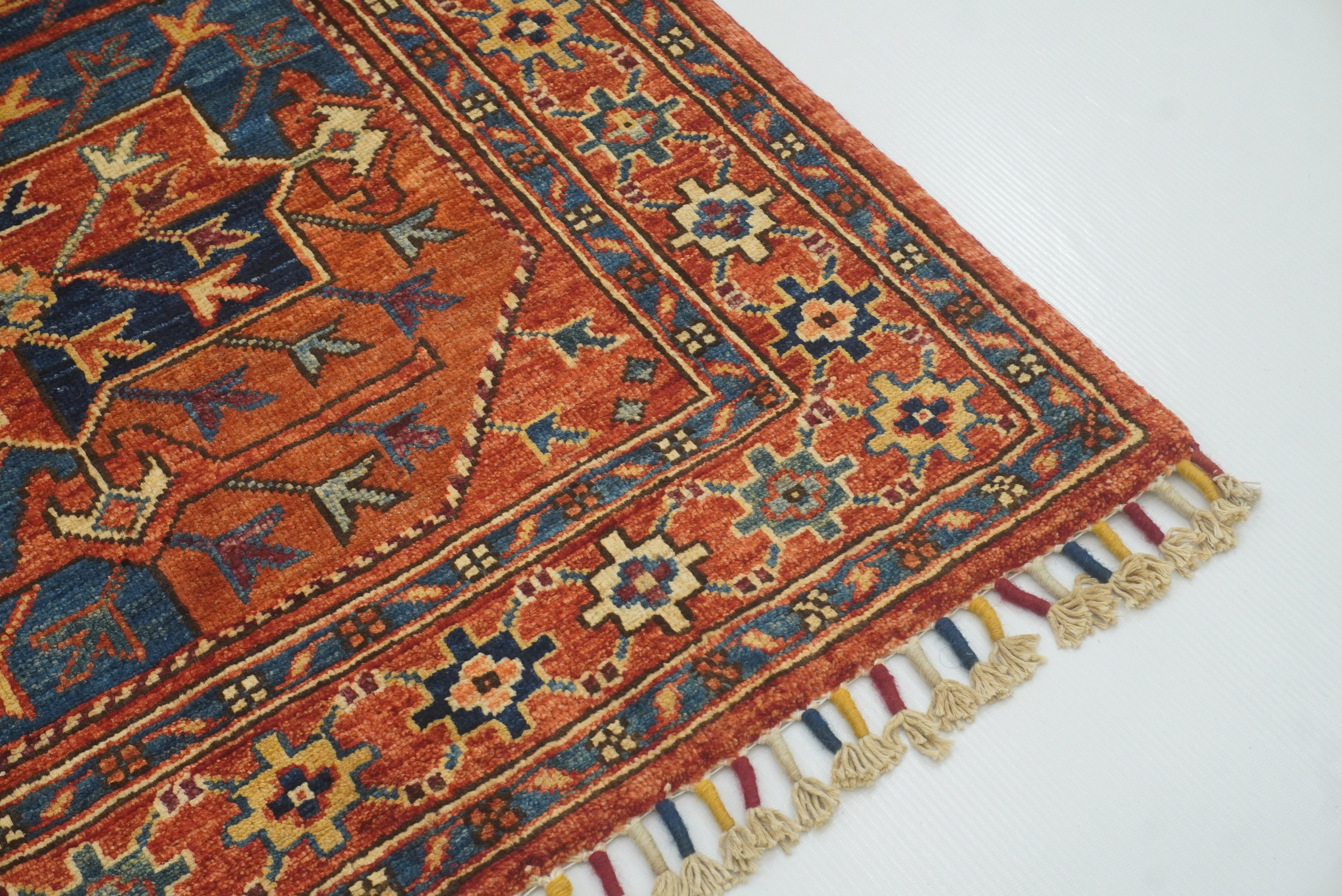 3x4 Red Ersari Hand Knotted Afghan Wool Oriental Rug - Yildiz Rugs