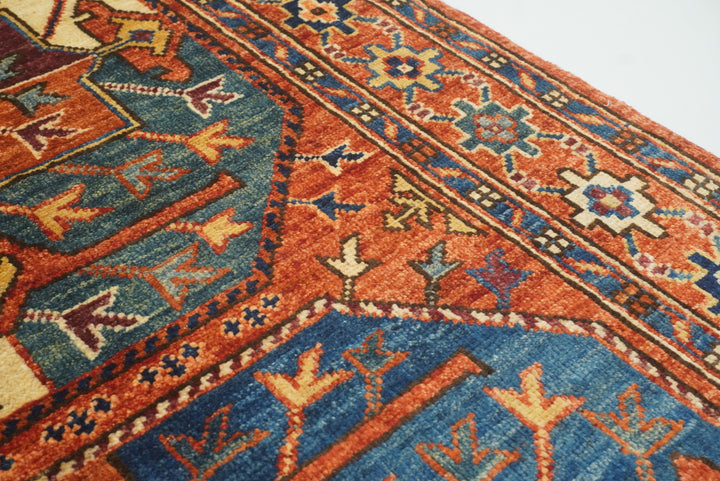 3x4 Red Ersari Hand Knotted Afghan Wool Oriental Rug - Yildiz Rugs