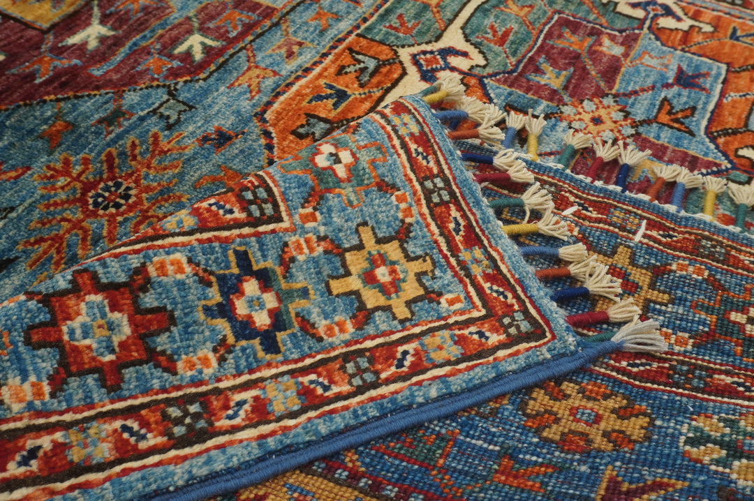 4x6 Blue Afghan Ersari Turkmen hand knotted Oriental Rug