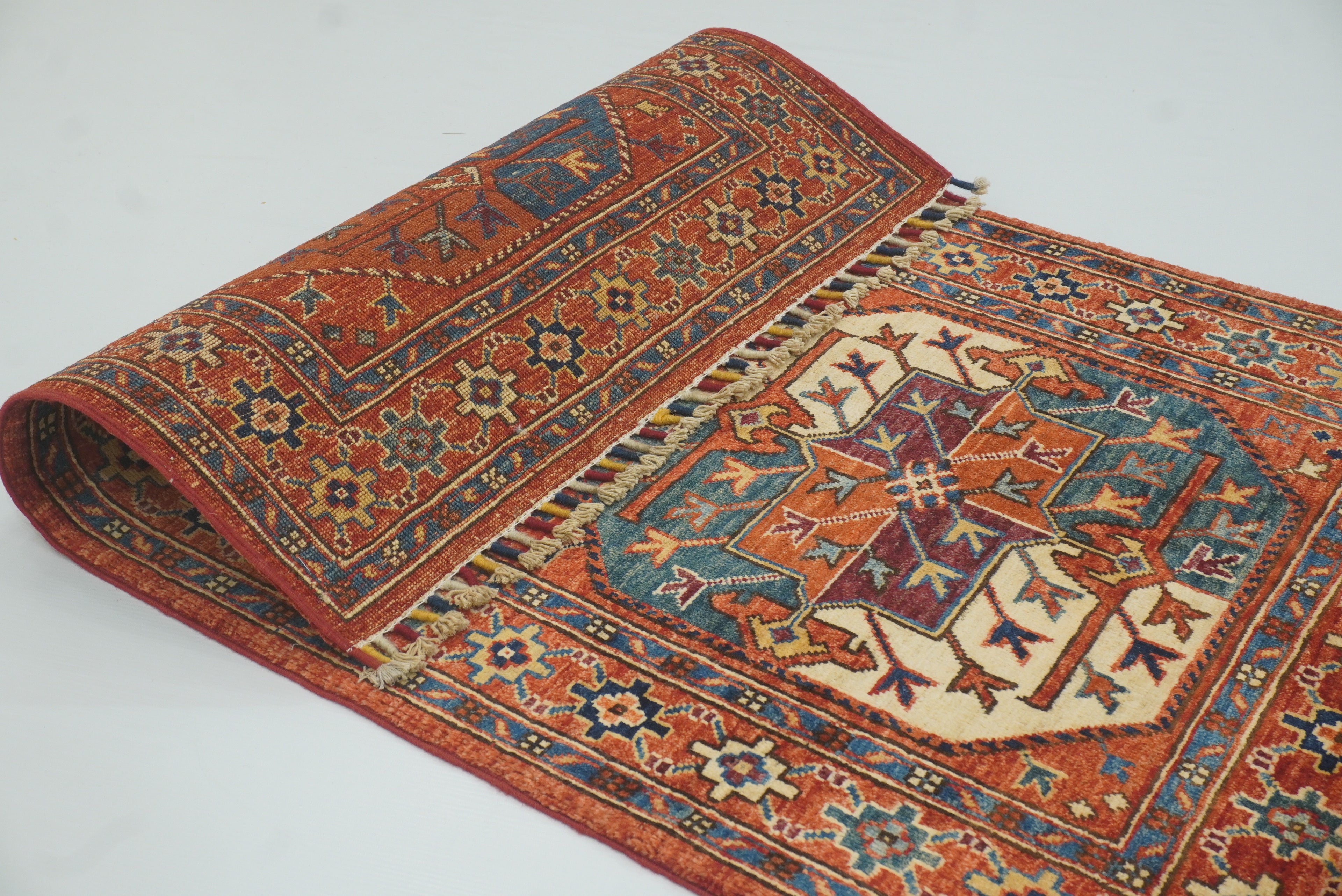 3x4 Red Ersari Hand Knotted Afghan Wool Oriental Rug - Yildiz Rugs