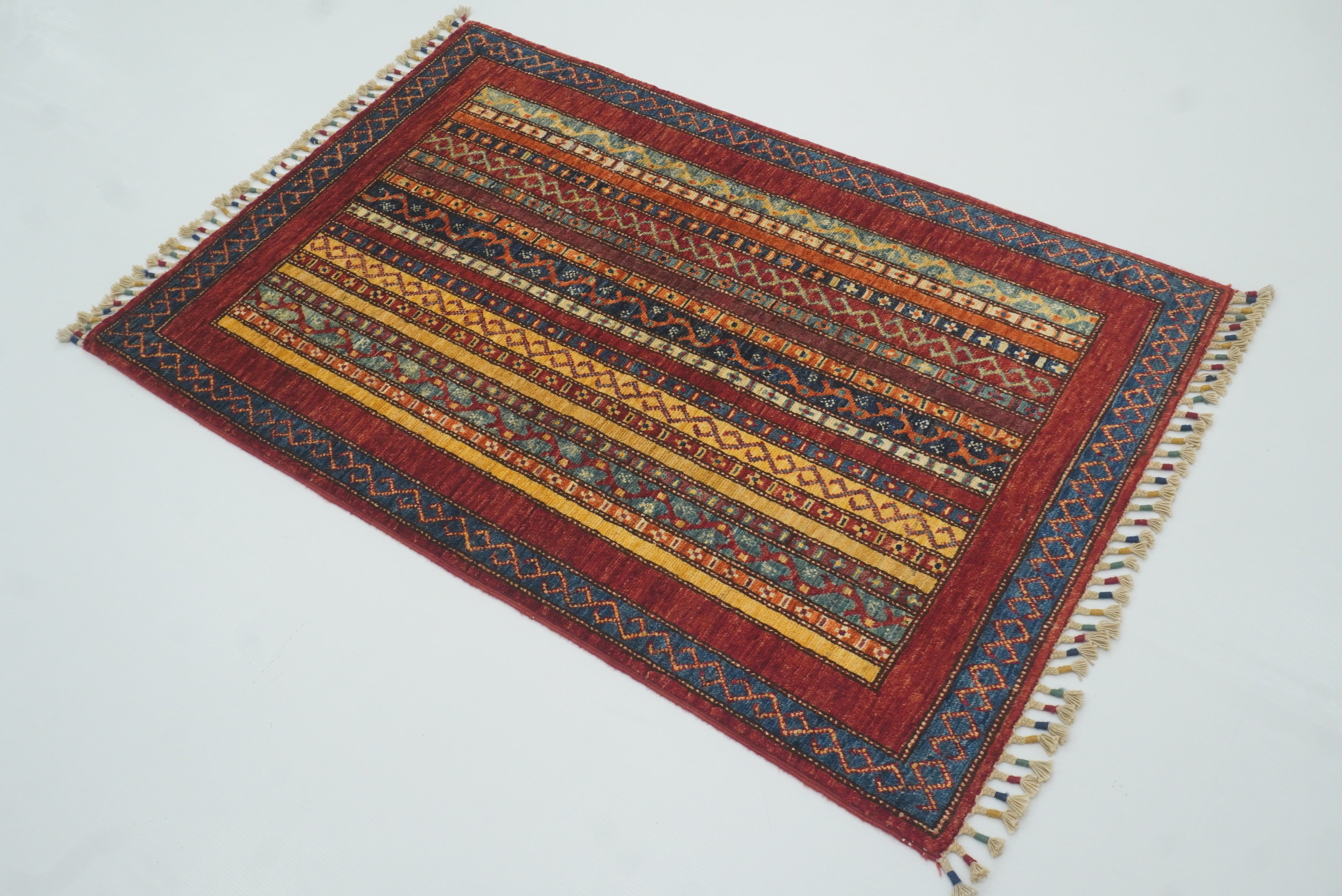 3x4 Red Turkish Style Hand knotted Wool Rug - Yildiz Rugs