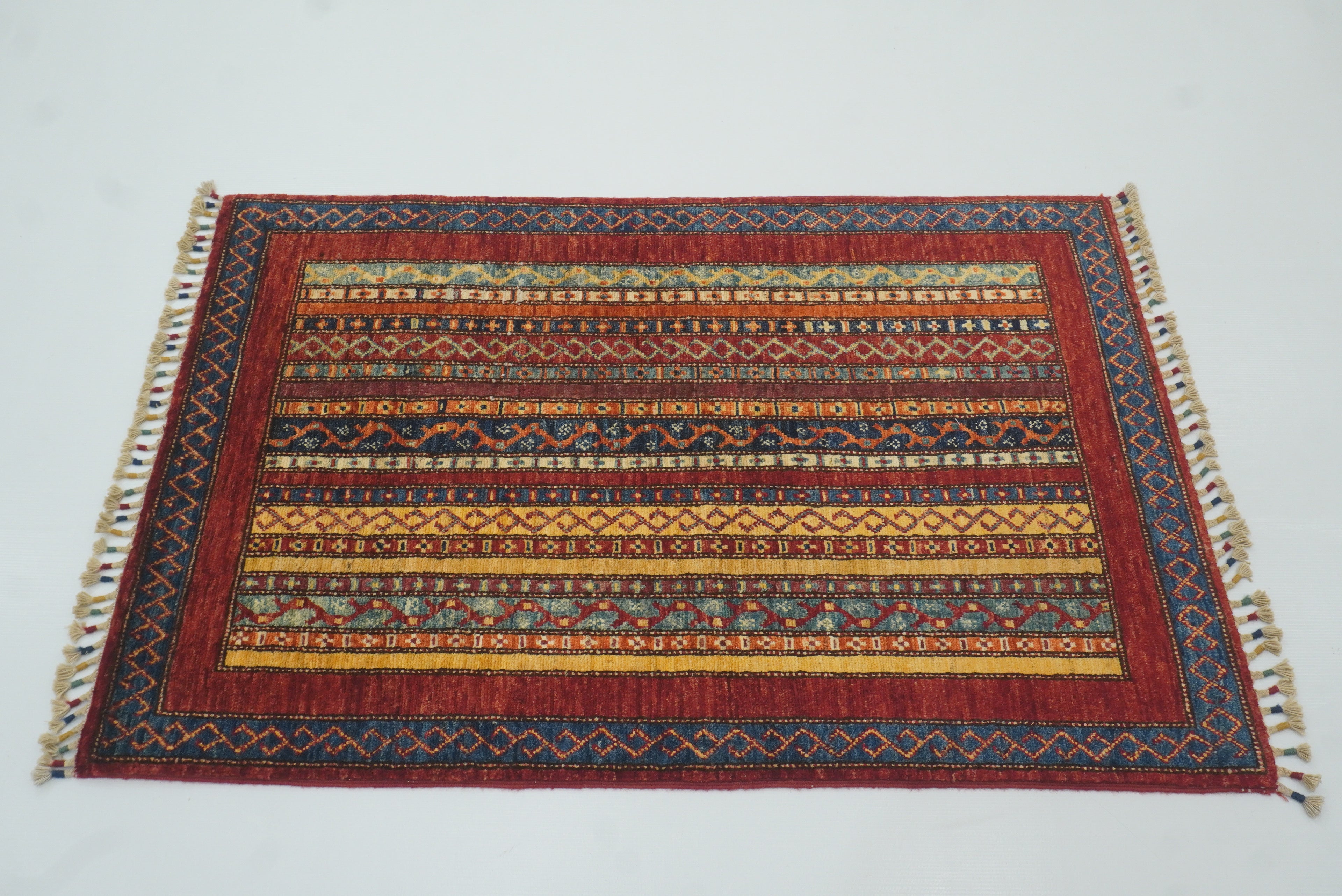 3x4 Red Turkish Style Hand knotted Wool Rug - Yildiz Rugs