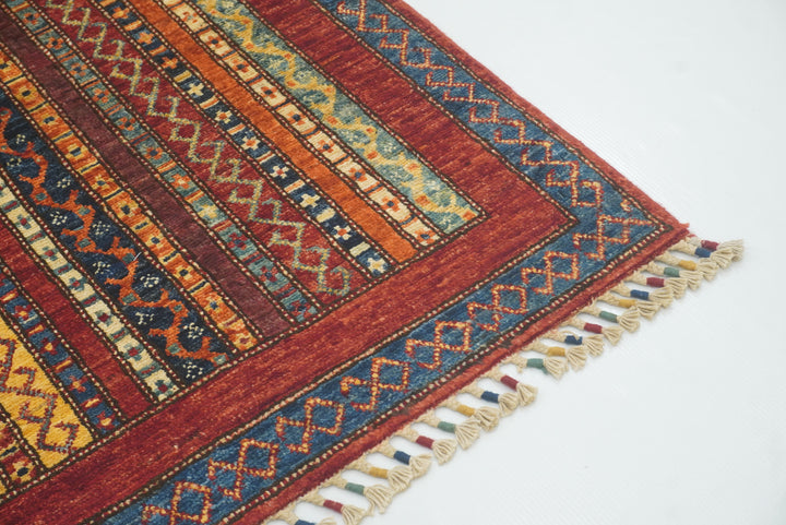 3x4 Red Turkish Style Hand knotted Wool Rug - Yildiz Rugs
