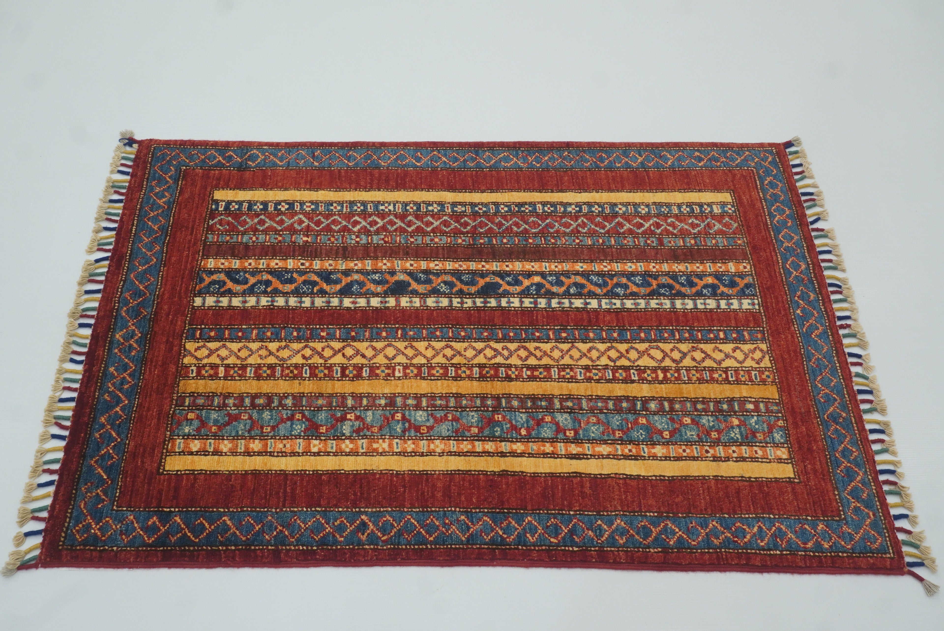 3x4 Red Turkish Style Hand knotted Wool Rug - Yildiz Rugs