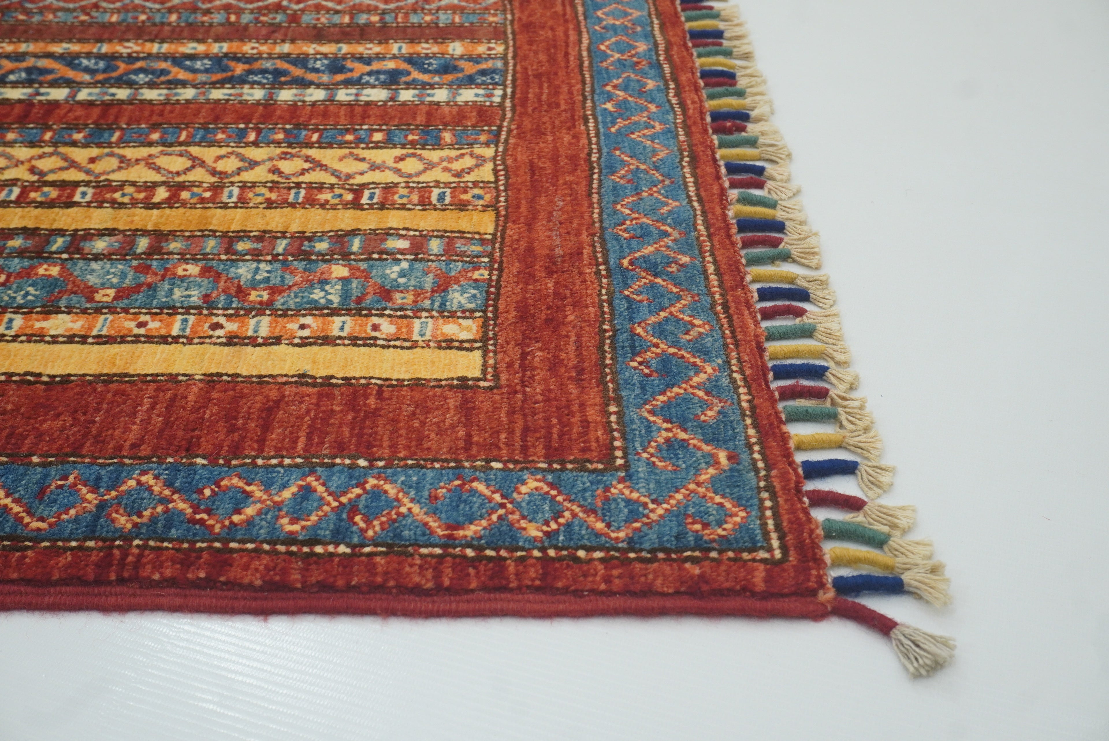3x4 Red Turkish Style Hand knotted Wool Rug - Yildiz Rugs