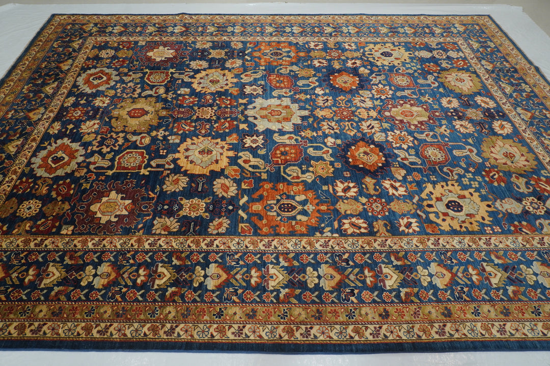 9x12 Navy Blue Bidjar Harshang Afghan Oriental Rug