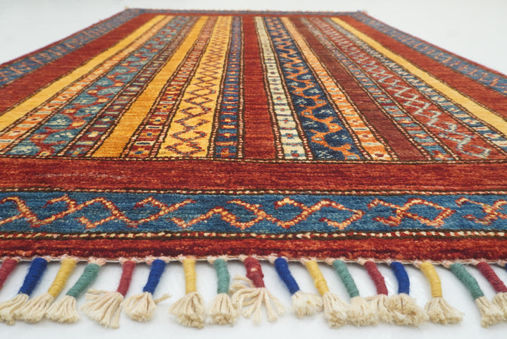 3x4 Red Turkish Style Hand knotted Wool Rug - Yildiz Rugs