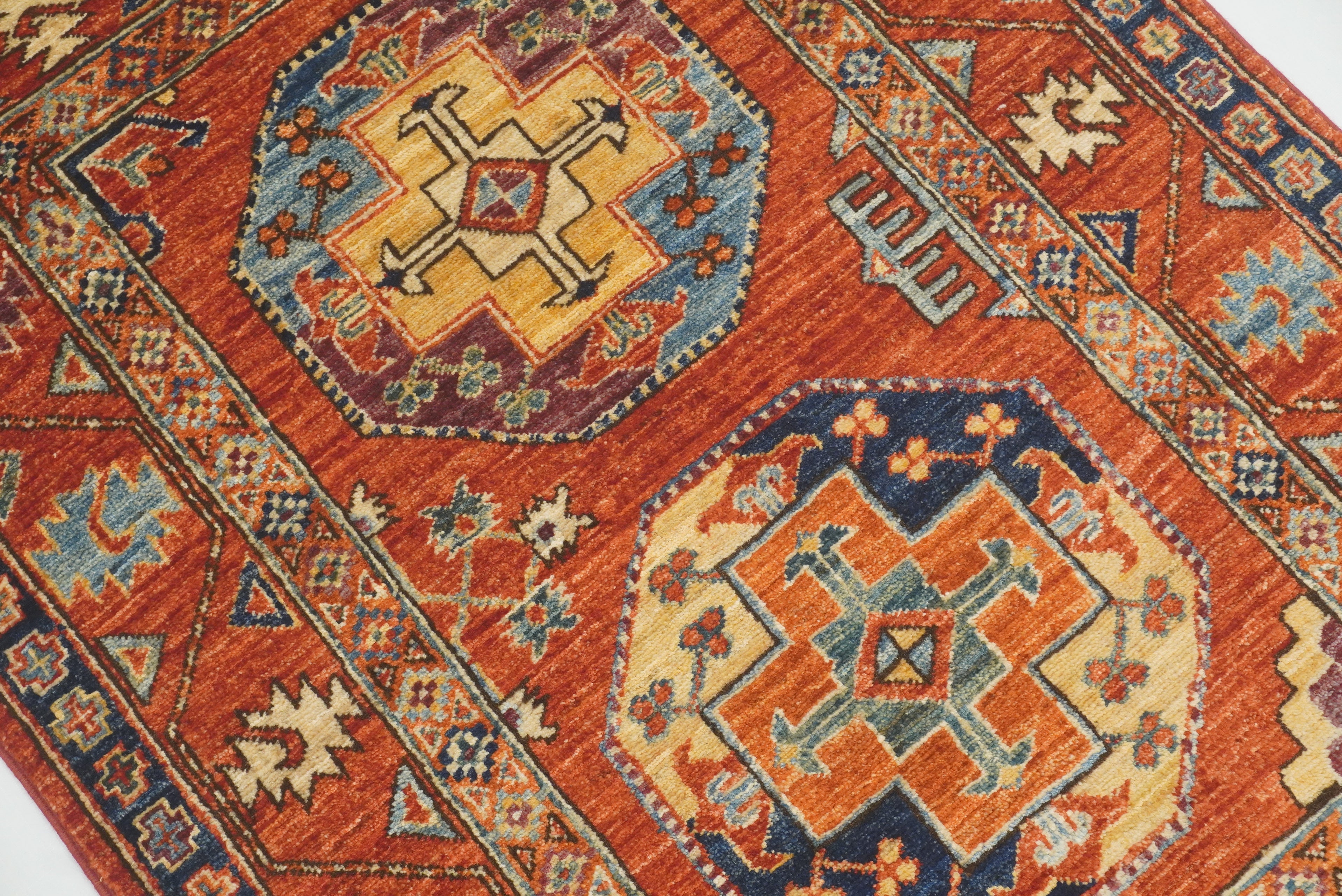 3x4 Red Ersari Hand Knotted Afghan Wool Oriental Rug - Yildiz Rugs