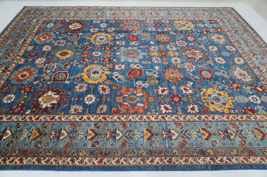 9x12 Navy Blue Bidjar Afghan Hand knotted Oriental Rug - Yildiz Rugs