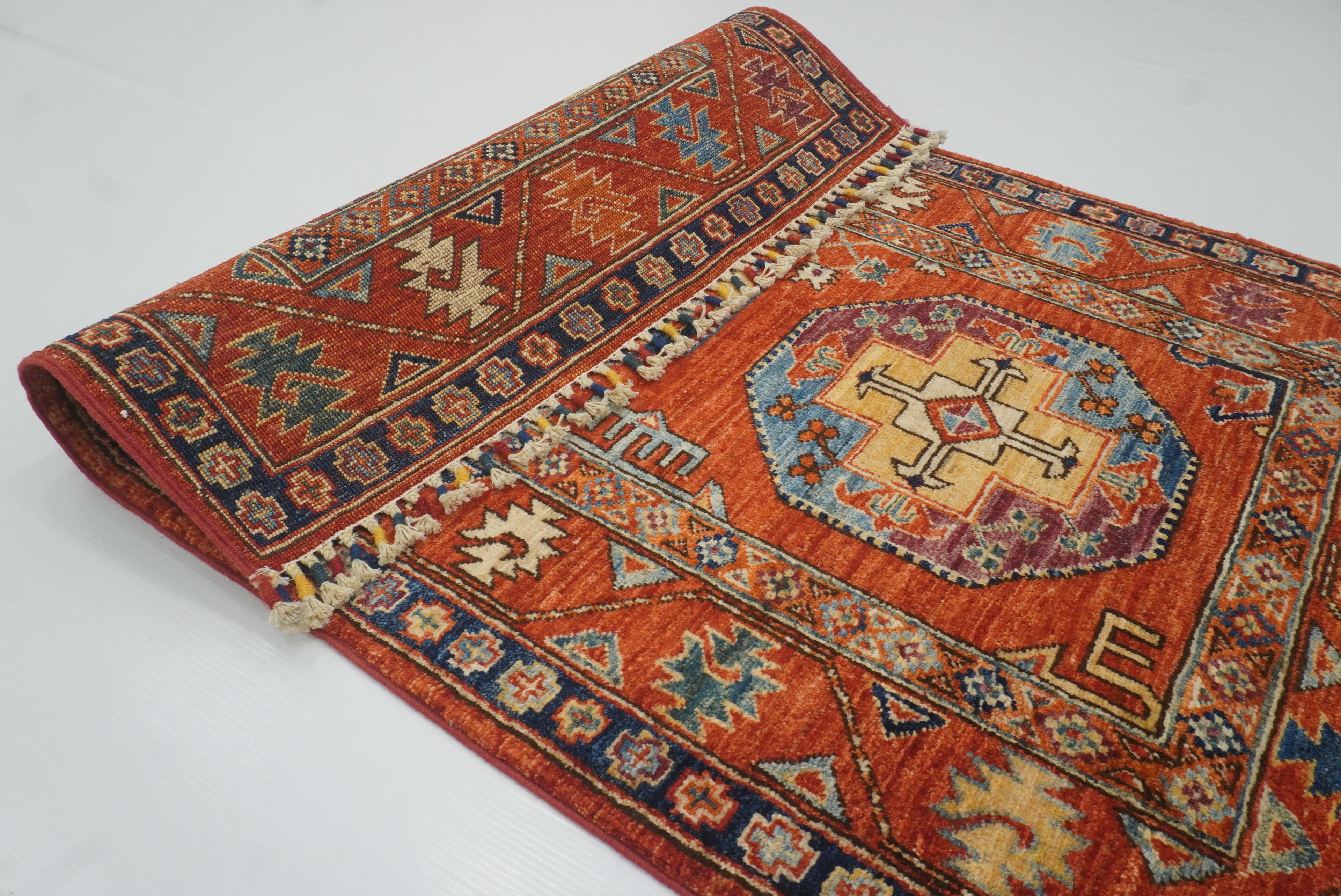 3x4 Red Ersari Hand Knotted Afghan Wool Oriental Rug - Yildiz Rugs