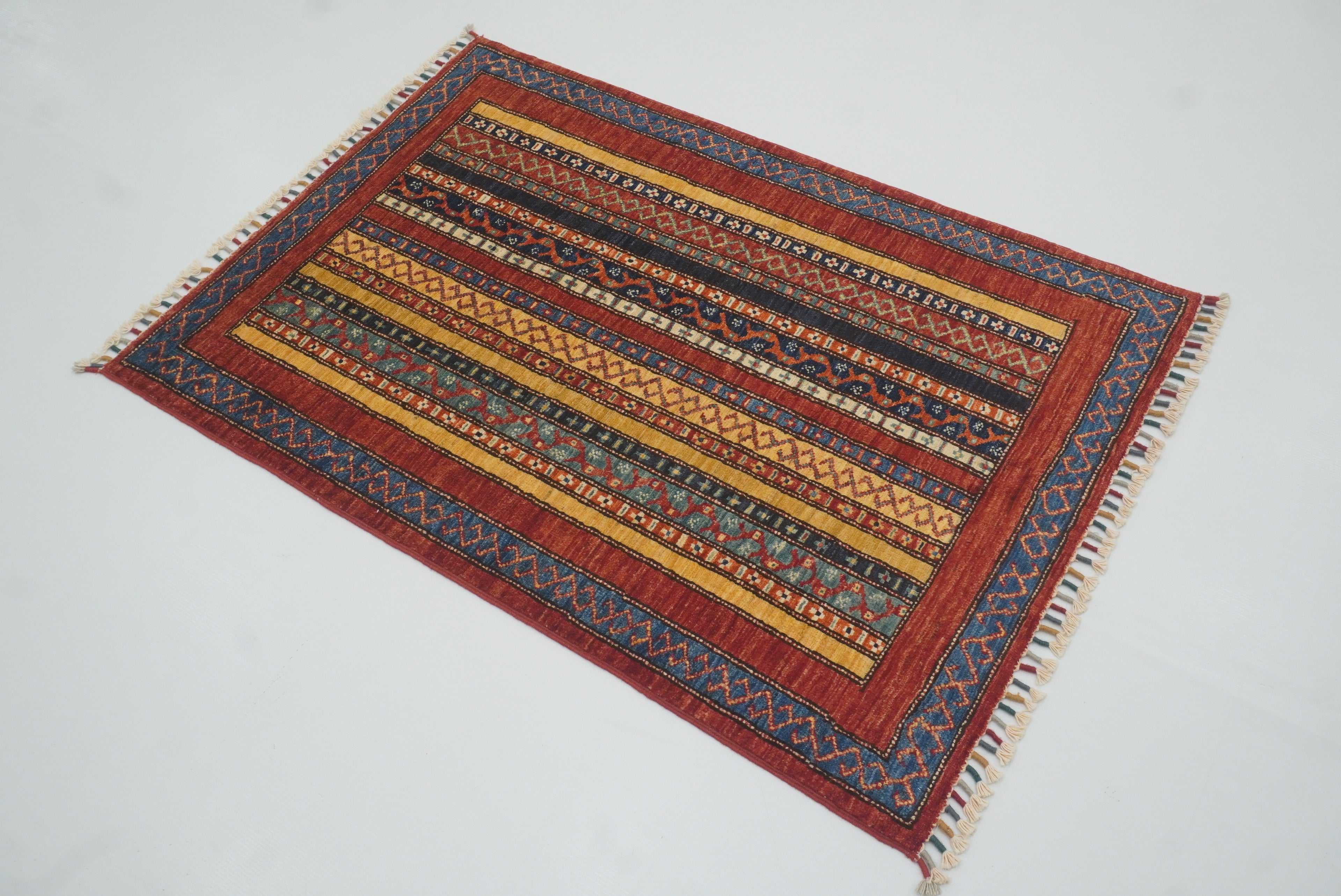 3x4 Red Turkish Style Hand knotted Wool Rug - Yildiz Rugs