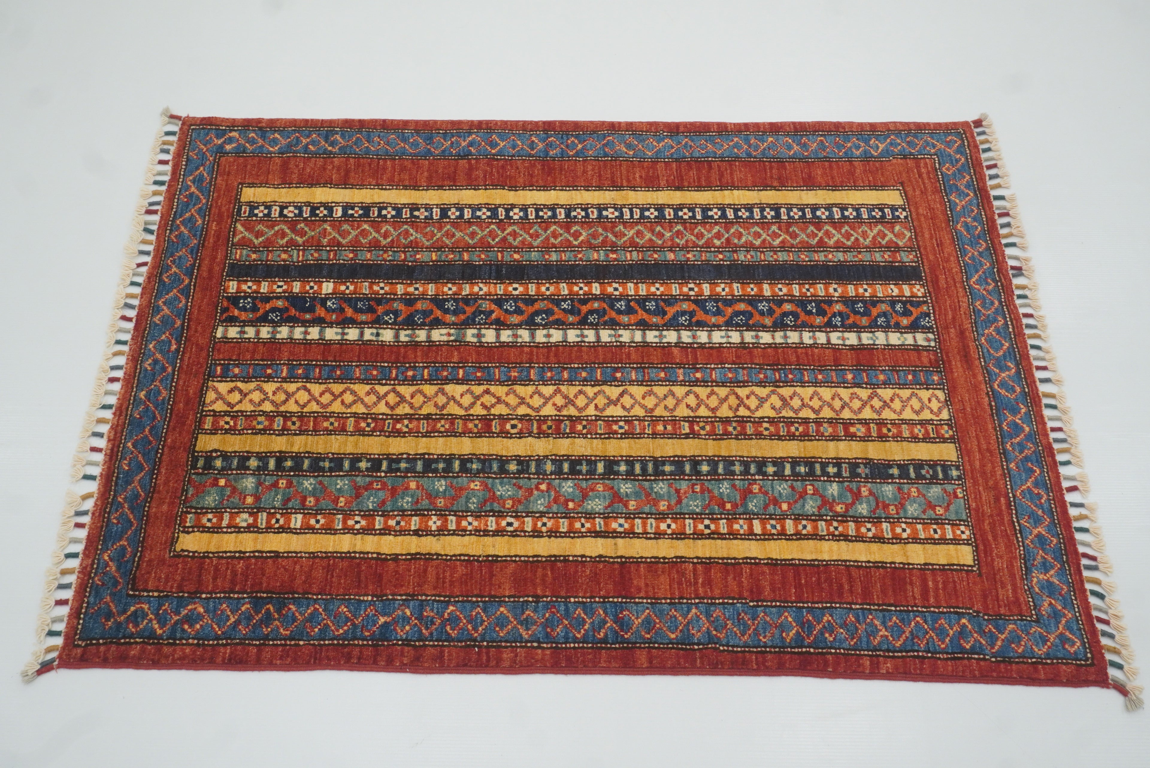 3x4 Red Turkish Style Hand knotted Wool Rug - Yildiz Rugs
