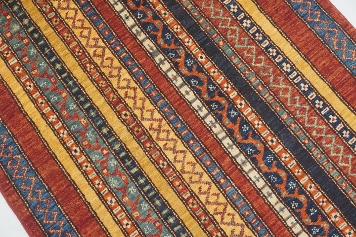 3x4 Red Turkish Style Hand knotted Wool Rug - Yildiz Rugs