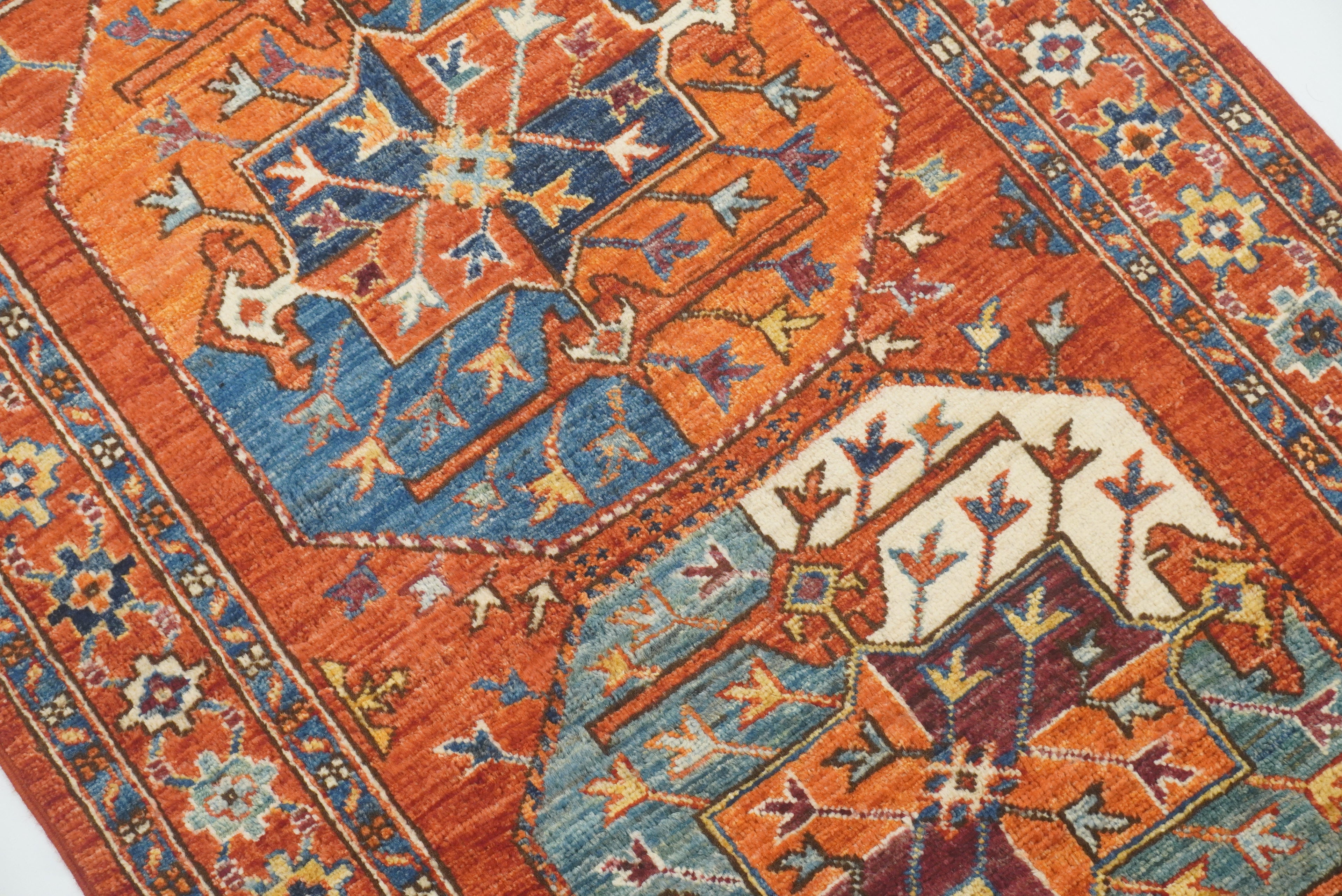 3x4 Red Ersari Hand Knotted Afghan Wool Oriental Rug - Yildiz Rugs