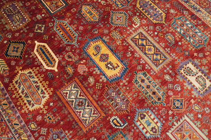 8x10 Red Baluch Afghan Samarkand Rug