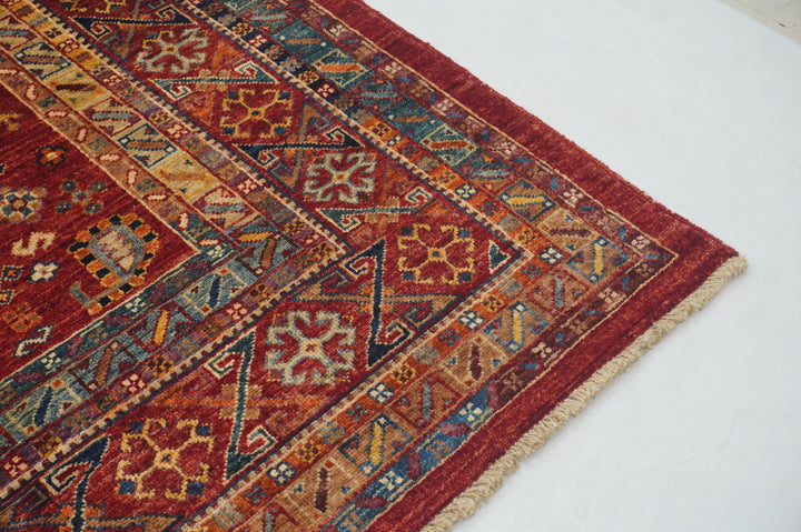 8x10 Red Baluch Afghan Samarkand Rug