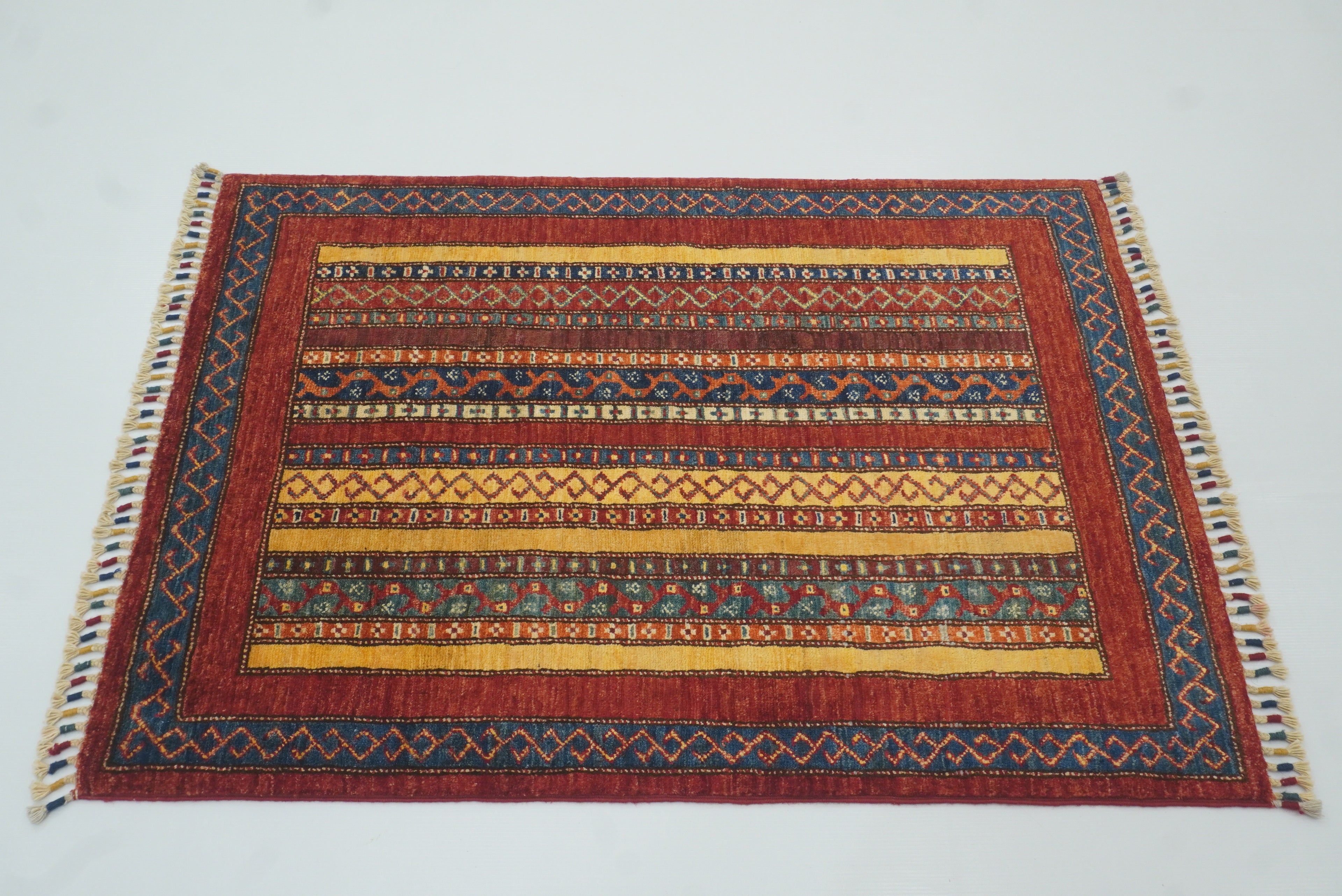 3x4 Red Turkish Style Hand knotted Wool Rug - Yildiz Rugs