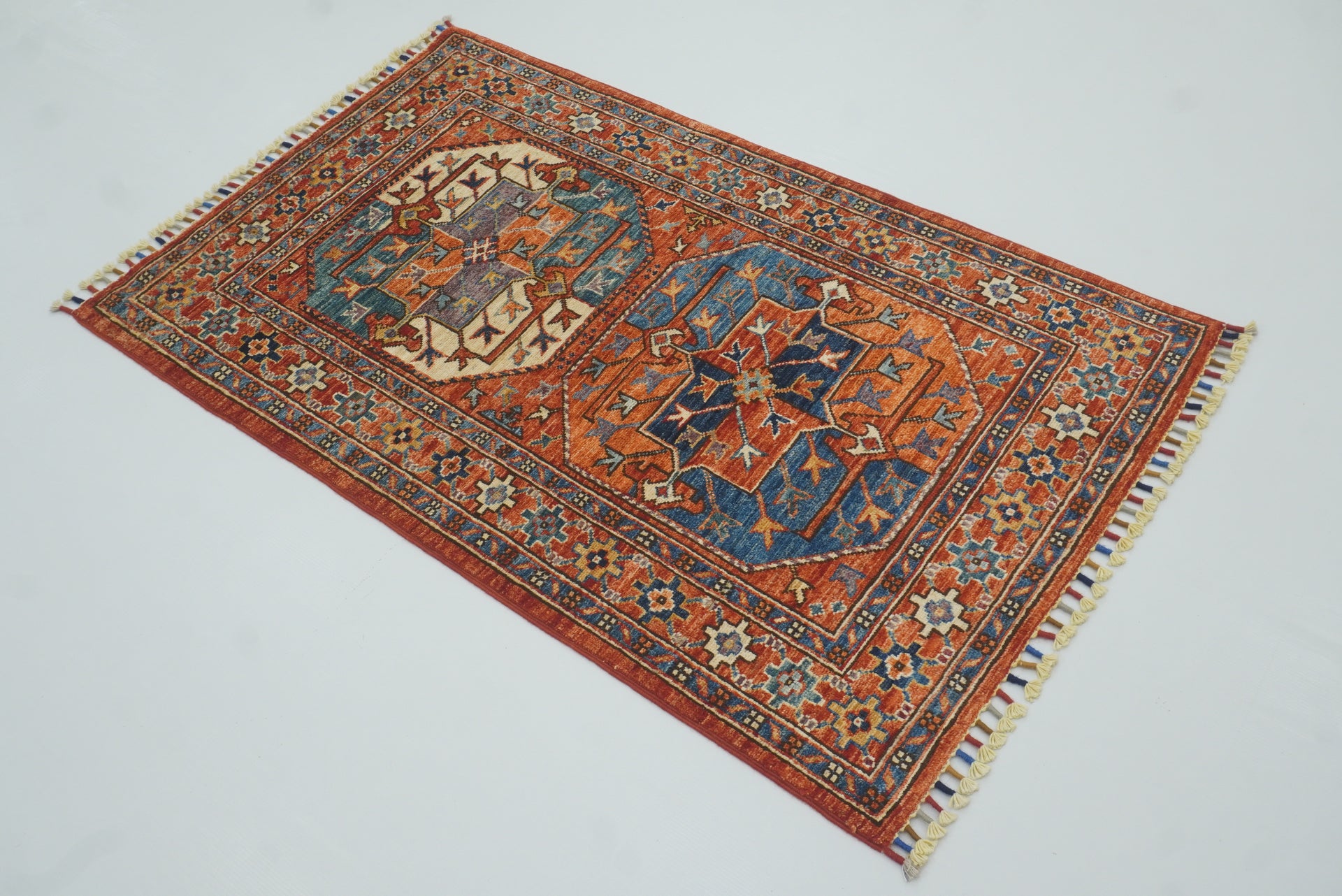 3x4 Red Ersari Hand Knotted Afghan Oriental Rug - Yildiz Rugs
