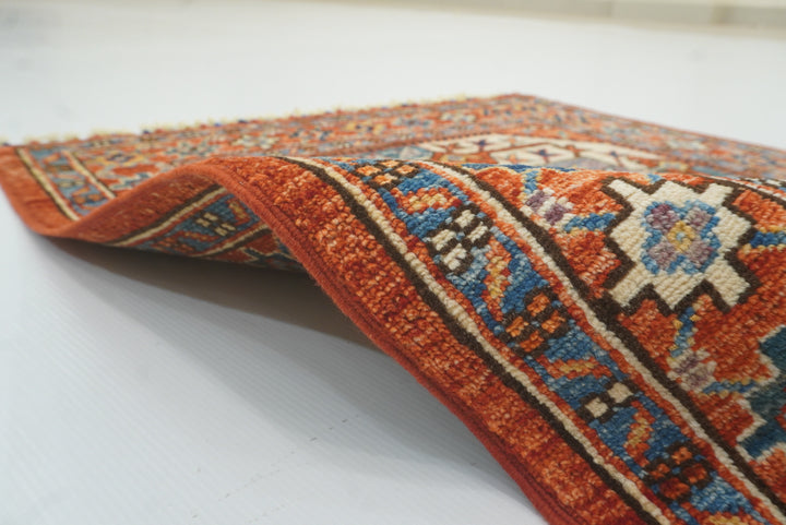 3x4 Red Ersari Hand Knotted Afghan Oriental Rug - Yildiz Rugs