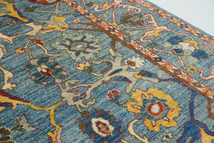 8x10 Blue Oushak Hand knotted Wool Oriental Rug - Yildiz Rugs