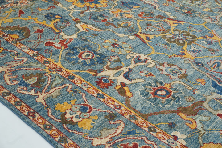 8x10 Blue Oushak Hand knotted Wool Oriental Rug - Yildiz Rugs
