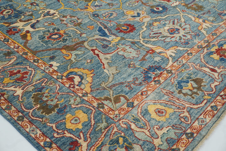 8x10 Blue Oushak Hand knotted Wool Oriental Rug - Yildiz Rugs