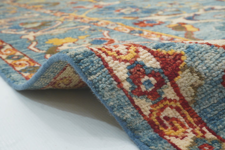 8x10 Blue Oushak Hand knotted Wool Oriental Rug - Yildiz Rugs