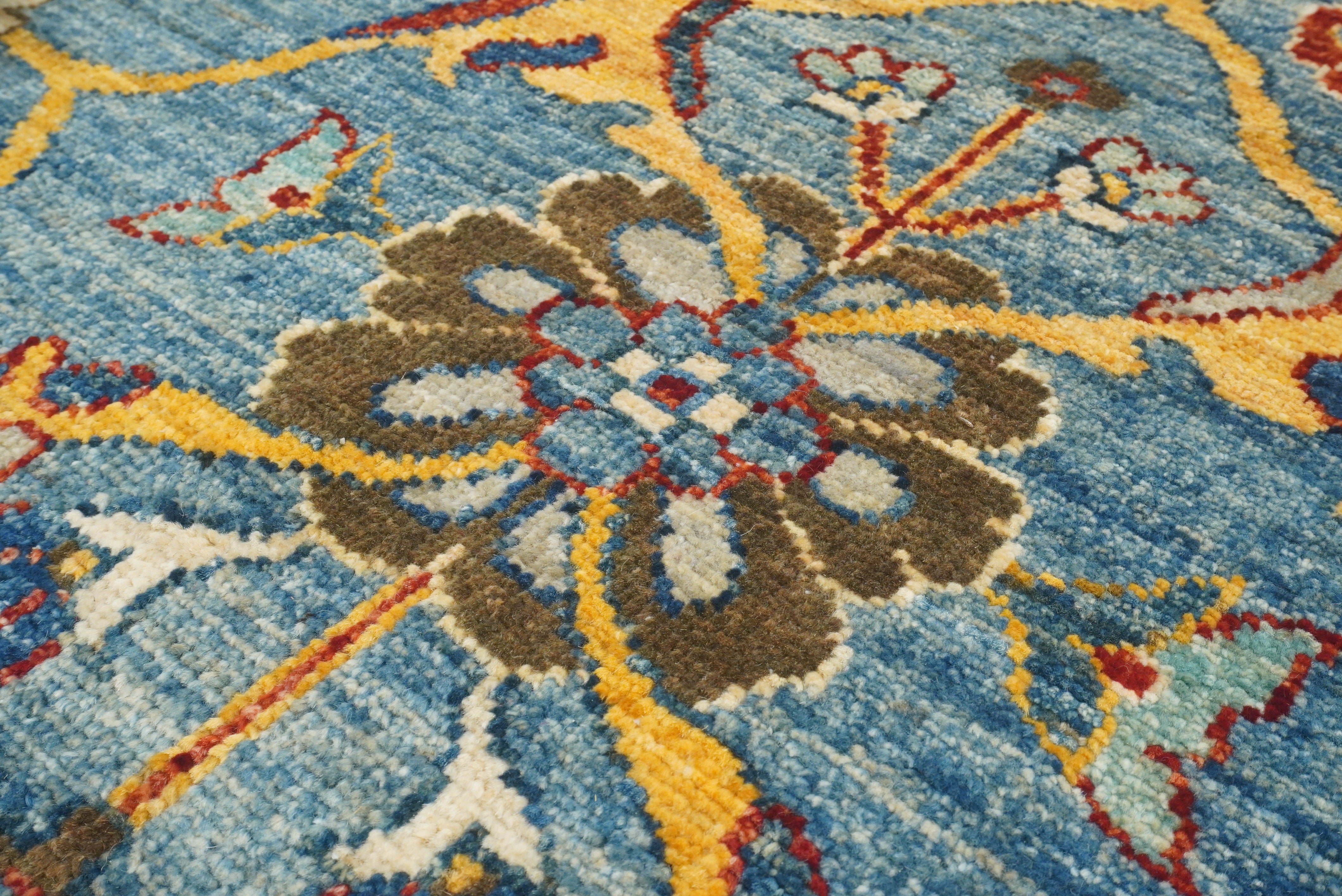 8x10 Blue Oushak Hand knotted Wool Oriental Rug