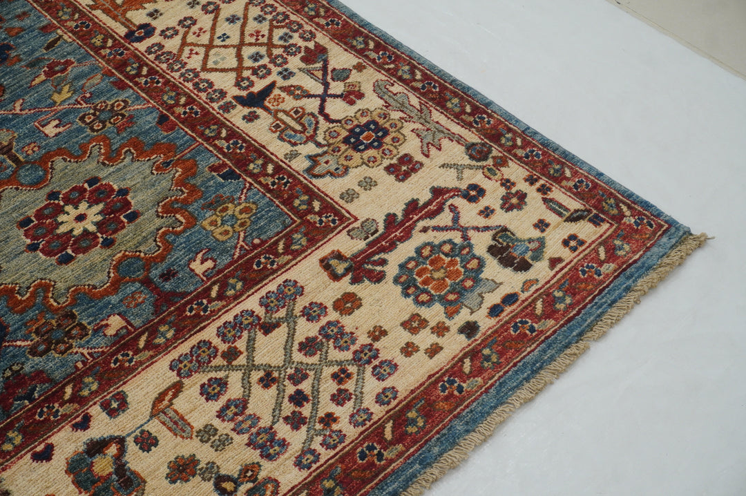 9x12 Blue Bidjar Harshang Afghan Hand knotted Oriental Rug