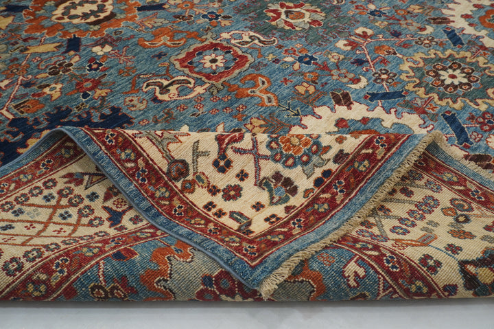 9x12 Blue Bidjar Harshang Afghan Hand knotted Oriental Rug