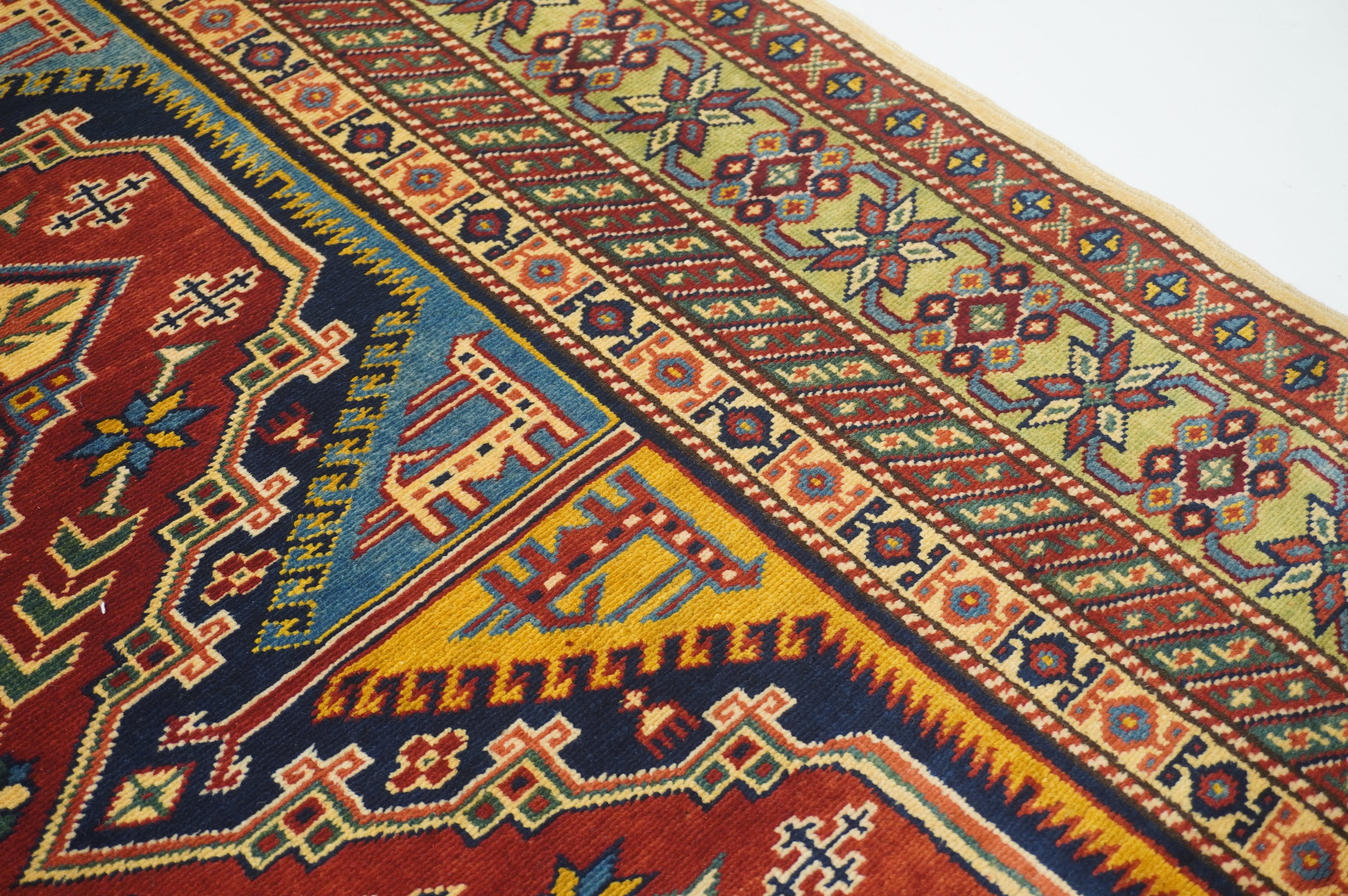 4 x 6 Red Afghan Shirvan Vintage  Hand knotted Wool Rug - Yildiz Rugs