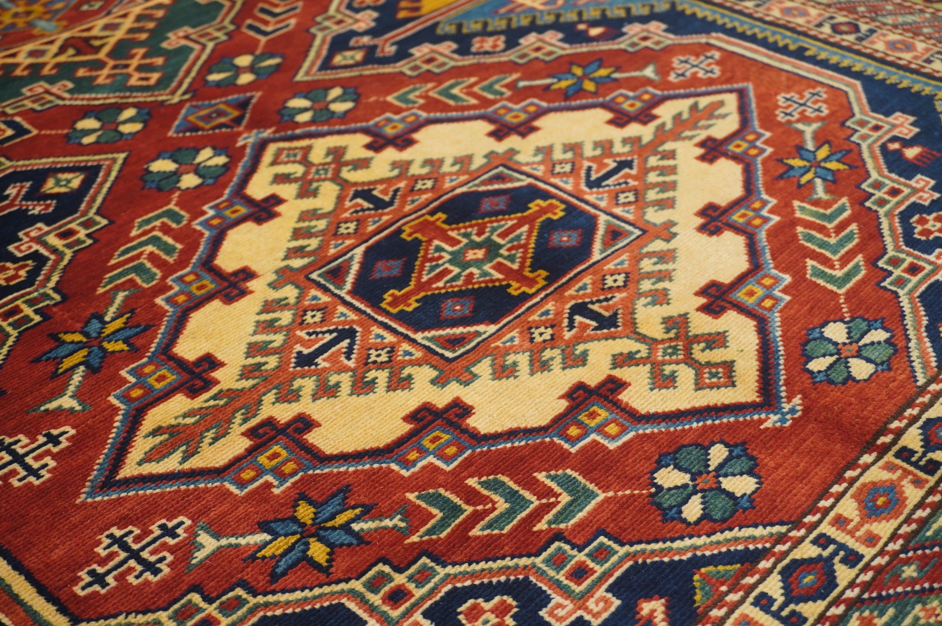 4 x 6 Red Afghan Shirvan Vintage  Hand knotted Wool Rug - Yildiz Rugs