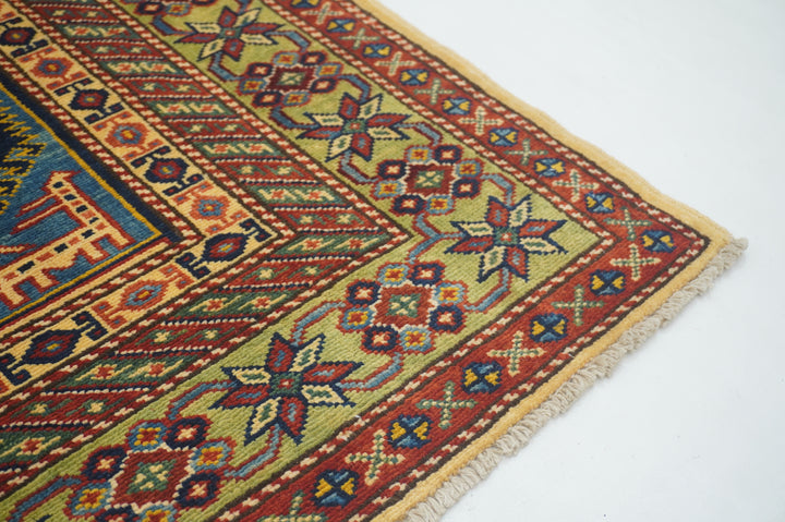 4 x 6 Red Afghan Shirvan Vintage  Hand knotted Wool Rug - Yildiz Rugs