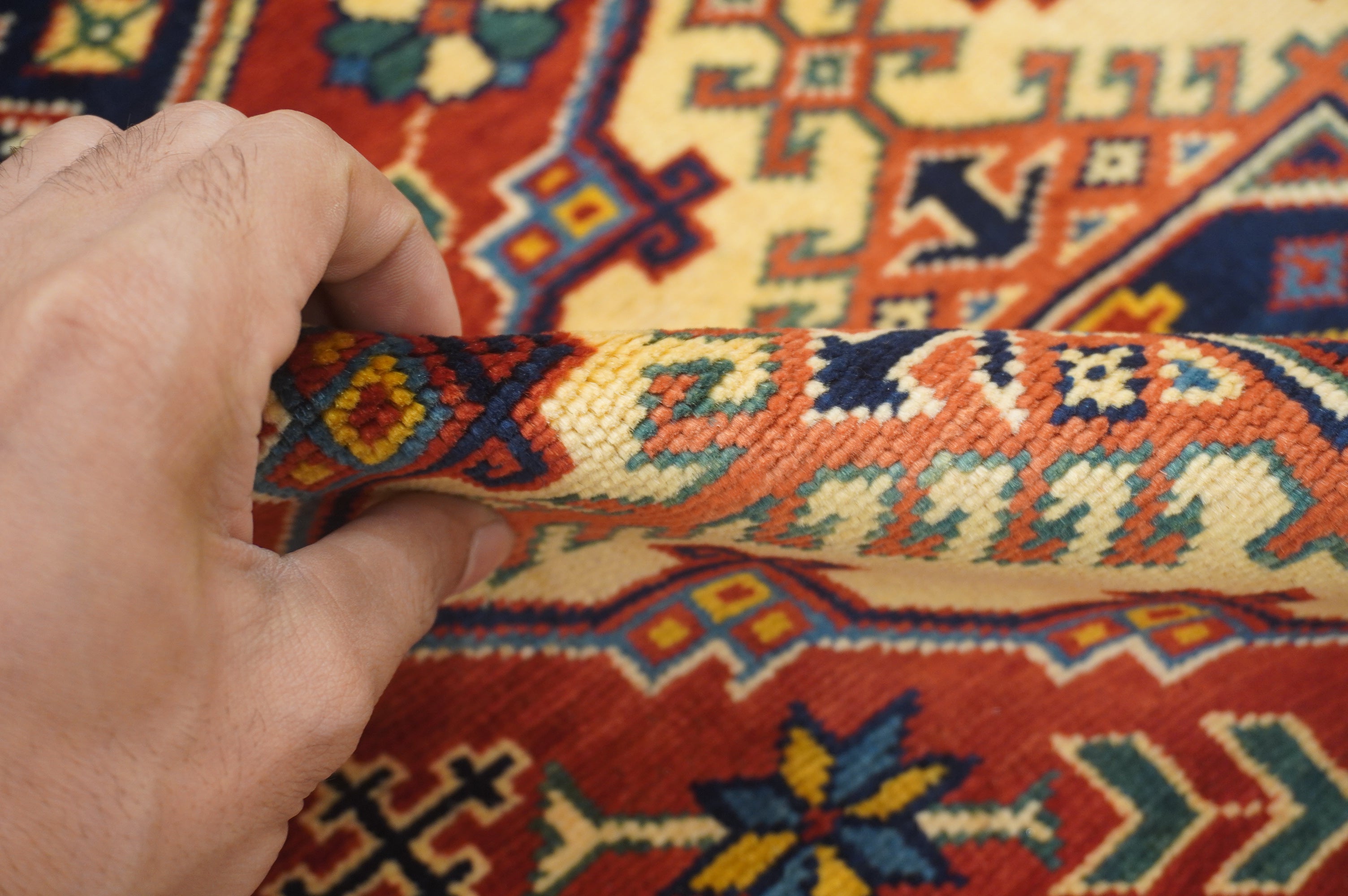 4 x 6 Red Afghan Shirvan Vintage  Hand knotted Wool Rug - Yildiz Rugs