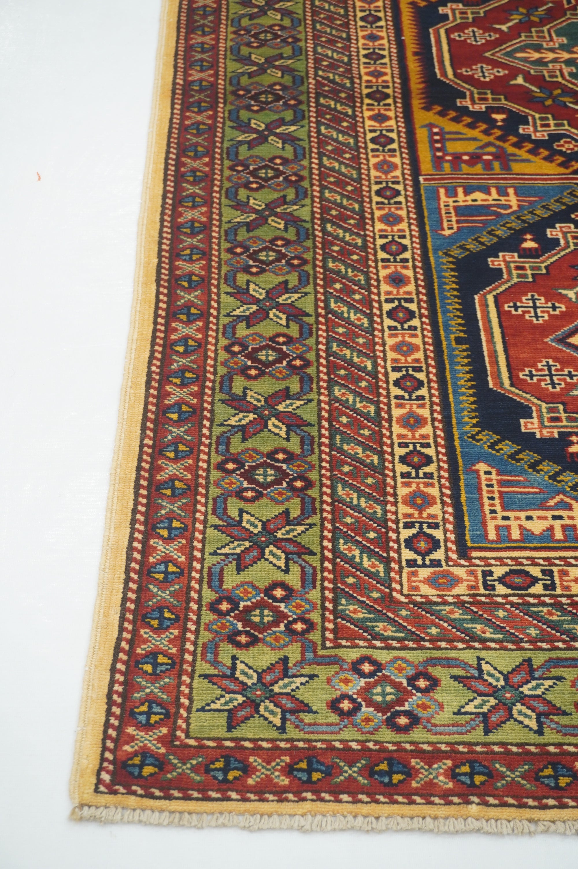 4 x 6 Red Afghan Shirvan Vintage  Hand knotted Wool Rug - Yildiz Rugs