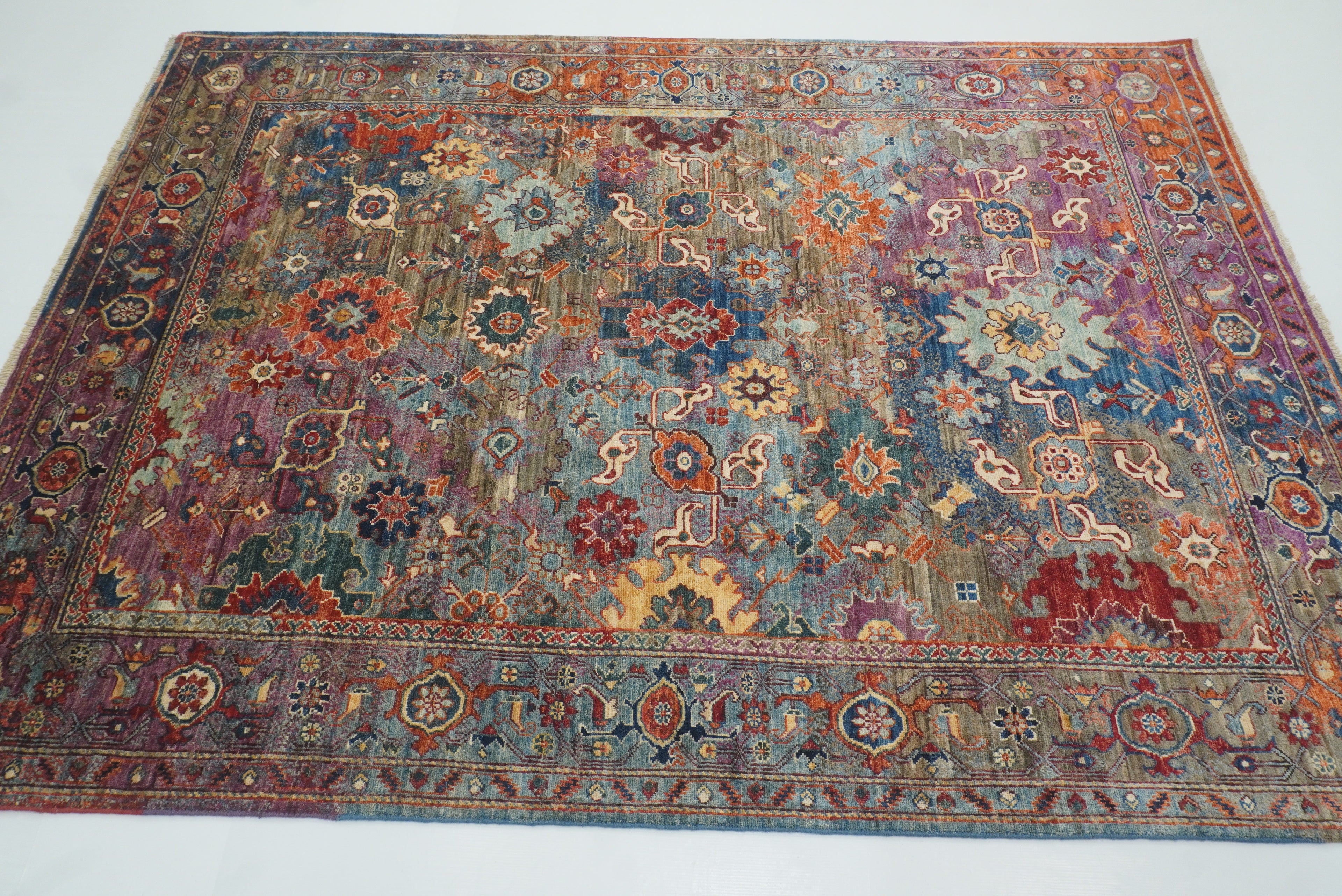 6x8 Multicolor Afghan Hand Knotted Wool Oriental Rug - Yildiz Rugs