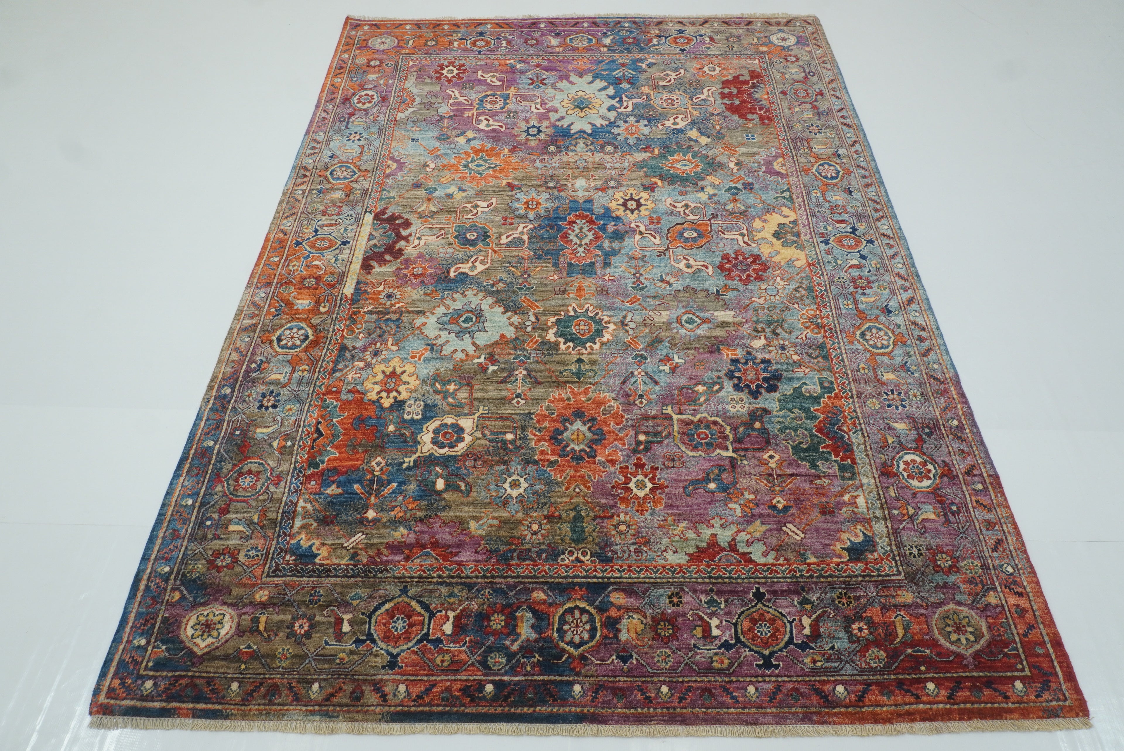 6x8 Multicolor Afghan Hand Knotted Wool Oriental Rug - Yildiz Rugs